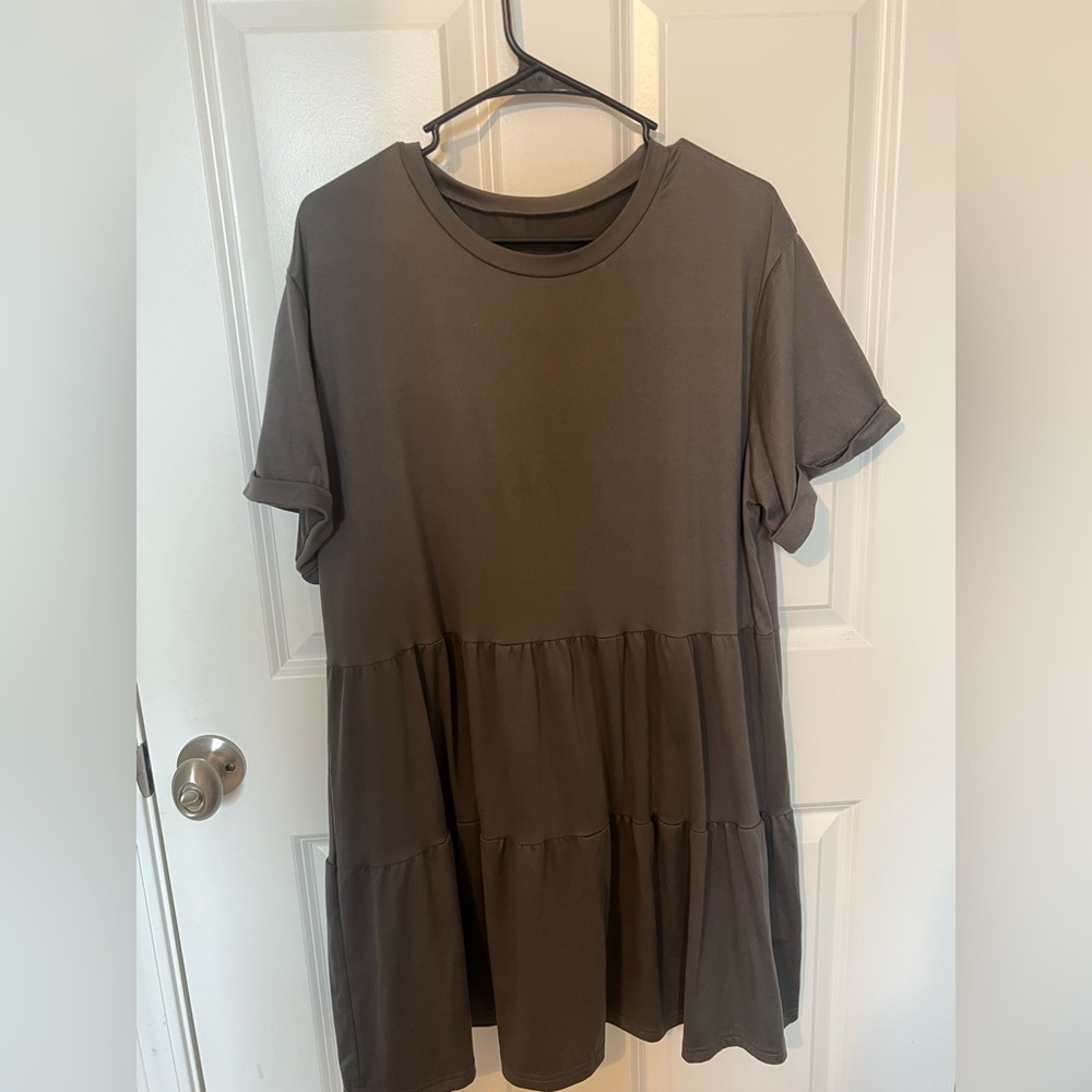 Casual Gray Tiered Dress